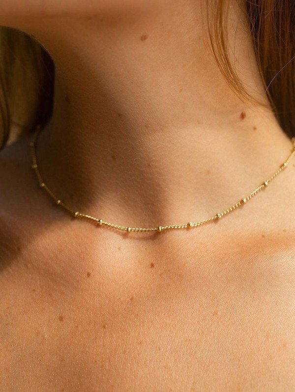 Producto - Cadena Dorado Grumet + Bolitas 0.4 MM x 50cm