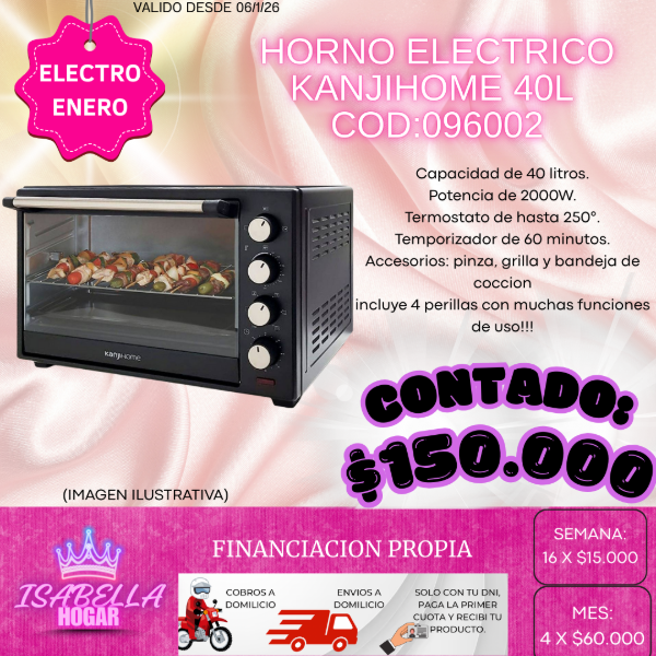 Producto - HORNO ELECTRICO KANJIHOME 40L COD:096002