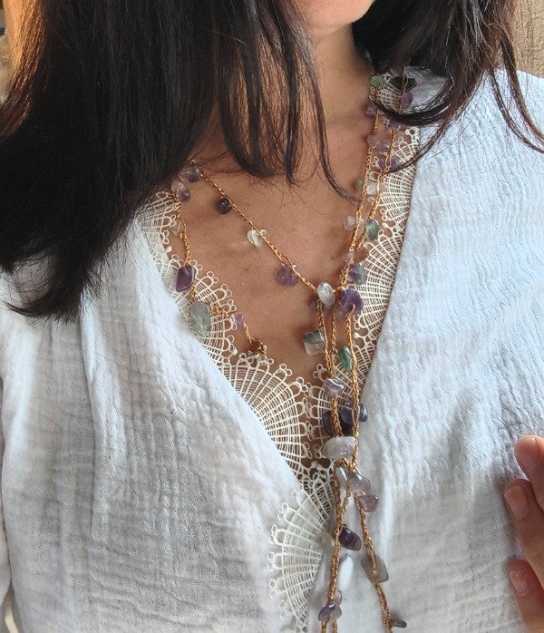 Producto - Collar Ipanema mil vueltas Fluoritas