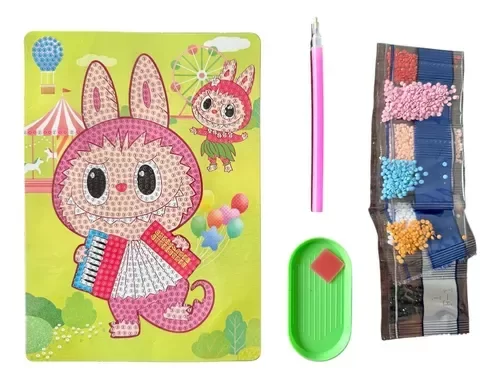 Producto - JUEGO DE GEMAS CON DIAMANTES BLISTER X UNIDAD LABUBU diamond painting
