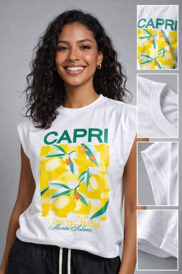 Producto - Remera Cibarta CAPRI algodón premium corte muscle tee con hombreras