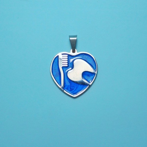 Producto - Dije Corazón Odontología - Fondo Azul