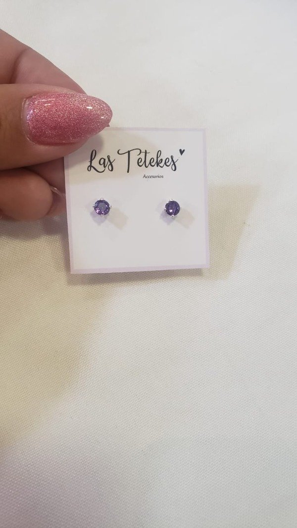 Producto - Aros strass violeta y fucsia