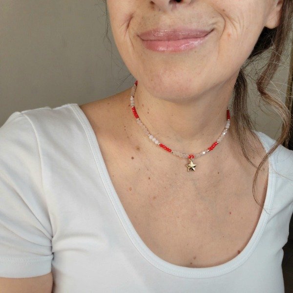 Producto - Collar Star Rojo/rosa