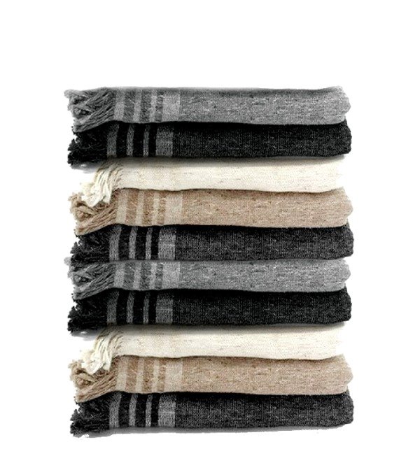 Producto - Manta rústica con flecos - 1 plaza y media