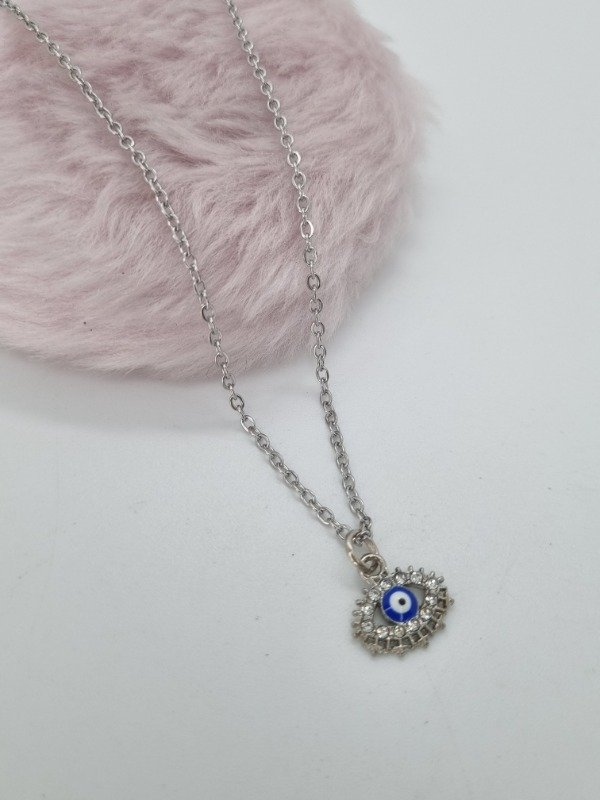 Producto - Cadena acero quirurgico dije ojo turco strass calado
