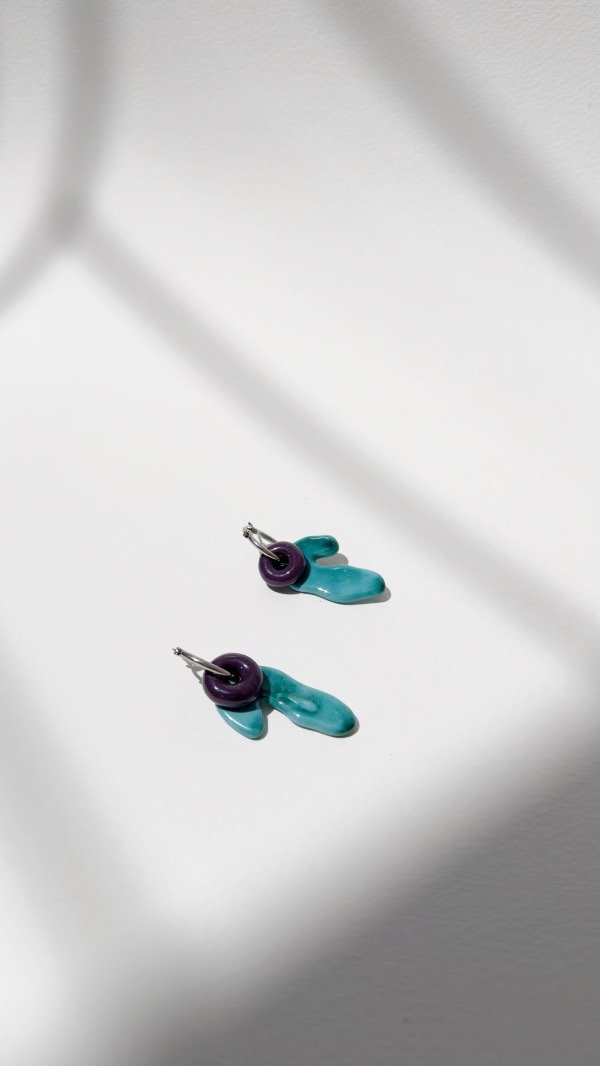 Producto - Argolla p+d violeta y verde agua grande