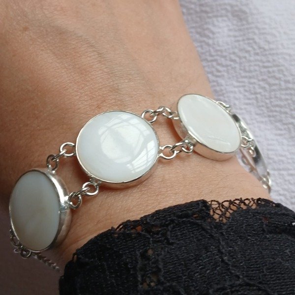 Producto - Pulsera Plata 925 Nácar largo 20,5cm - 3