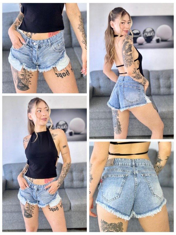 Producto - LINEA LADY Short tiro bajo con strass