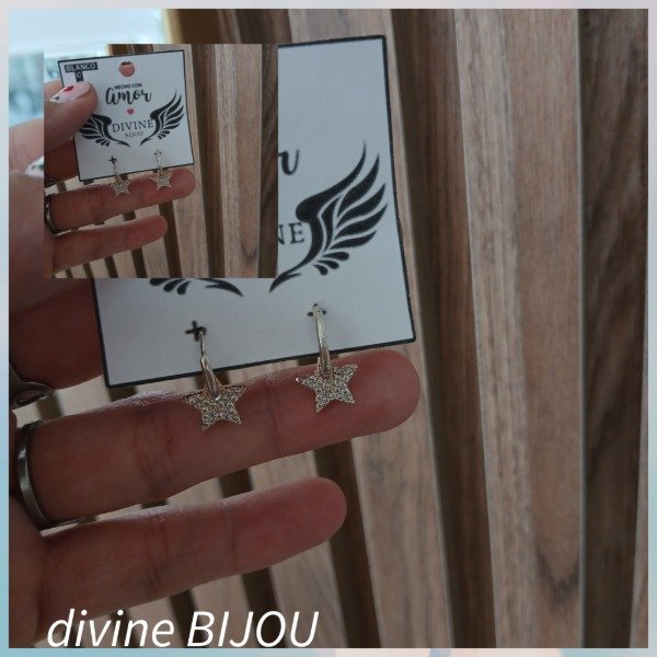 Producto - Argollas minis sin fin estrellas acero blanco