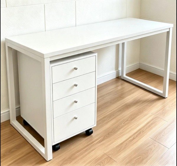 Producto - Escritorio blanco mas cajonera