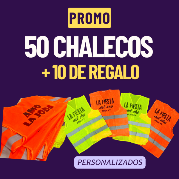 Producto - PROMO 50 CHALECOS  + 10 DE REGALO