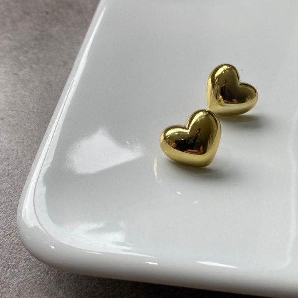 Producto - AROS CORAZON CHUNKY DORADO