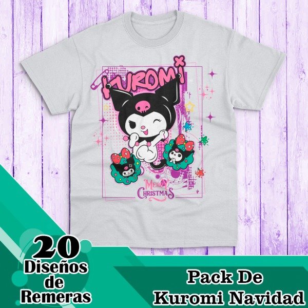 Producto - Diseños Digitales / Plantillas Para Remeras De Kuromi Navidad