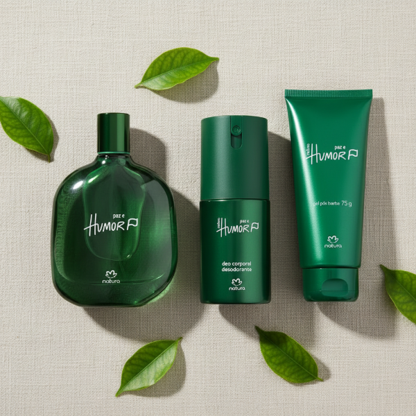 Producto - KIT MASCULINO PAZ e HUMOR NATURA: PERFUME + DESODORANTE + GEL POS BARBA
