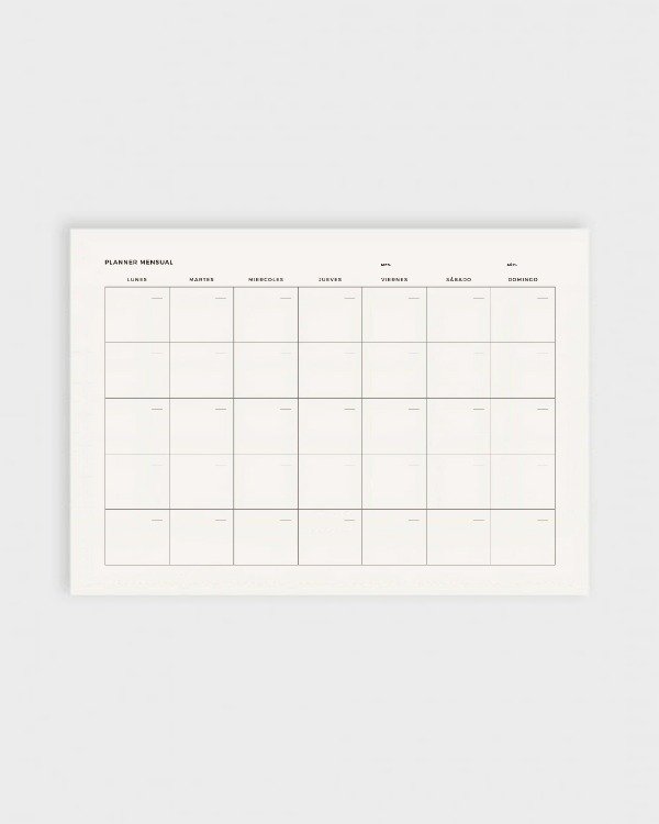 Producto - Planner Mensual perpetuo A4 - sin fechas (Sin Marca)