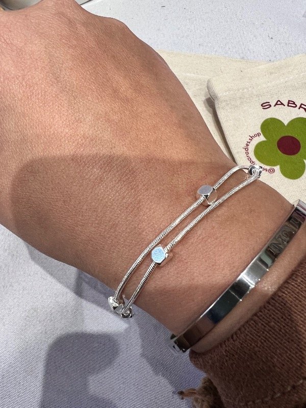 Producto - Pulsera Acero Blanco Cubitos AB