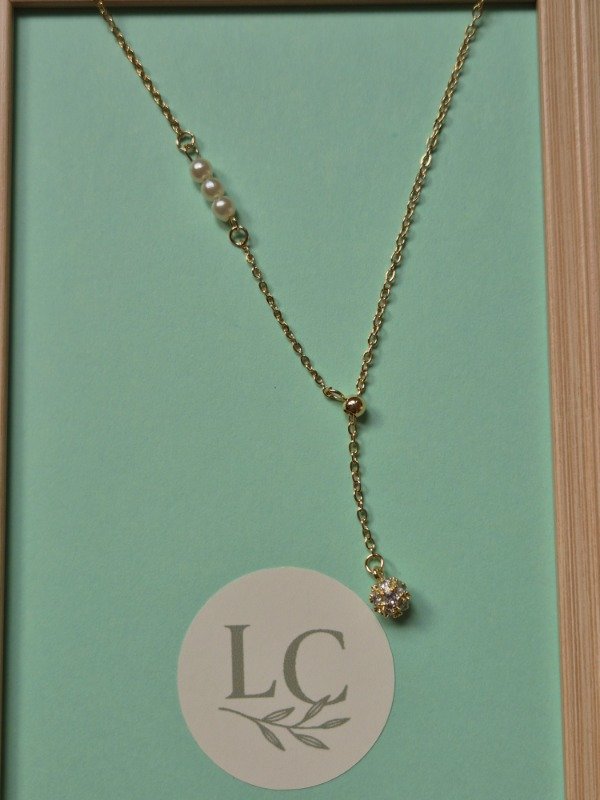 Producto - Collar 3 perlas y bolita de fuego