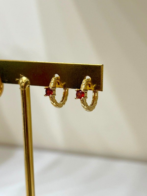 Producto - ARGOLLITA CON PIEDRA ROJA - 2