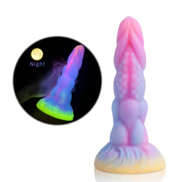 Producto - Dildo Monstruoso Dragón Fluor con Ventosa