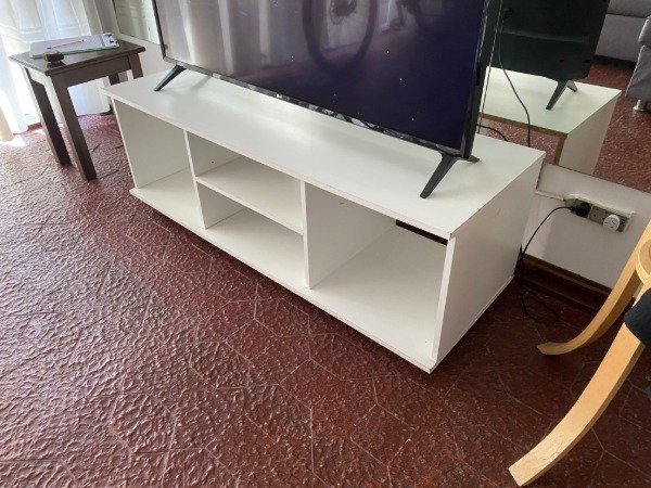 Producto - RACK TV MELAMINA BLANCO 129x45x45 MIN DET #10195
