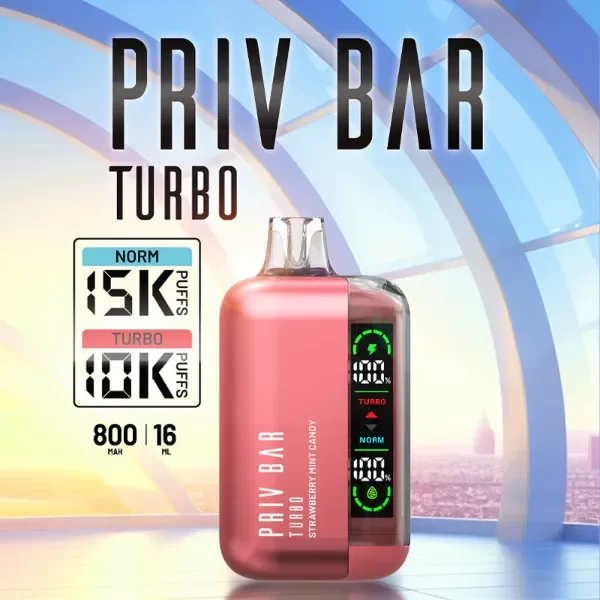 Producto - (POD DESCARTABLE) SMOK PRIV BAR TURBO 15K - STRAWBERRY MINT CANDY