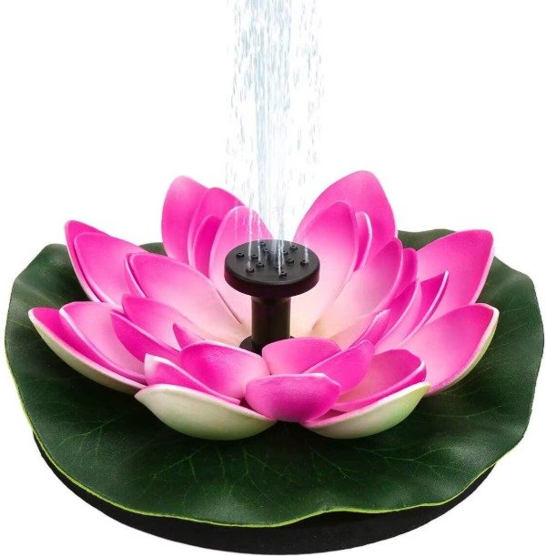 Producto - Fuente De Agua Bomba Solar Flotante Con Flor Loto Exterior - 8