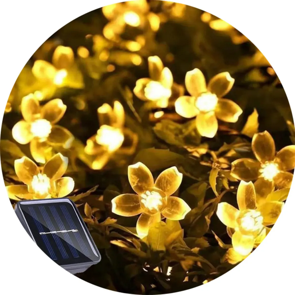 Producto - Guirnalda solar 20 led cerezo luz blanca calida 4mts