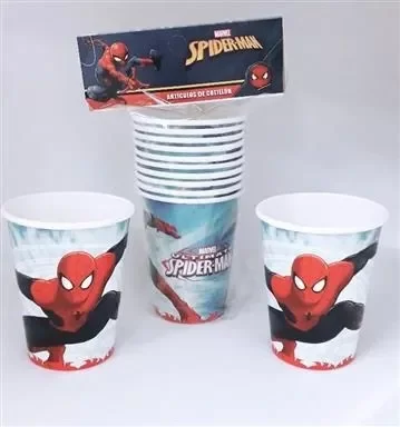 Producto - VASO POLIPAPEL HOMBRE ARAñA X8