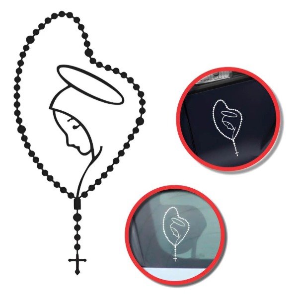 Producto - Calcos Stickers en vinilo para auto, moto, termo Virgen del Rosario