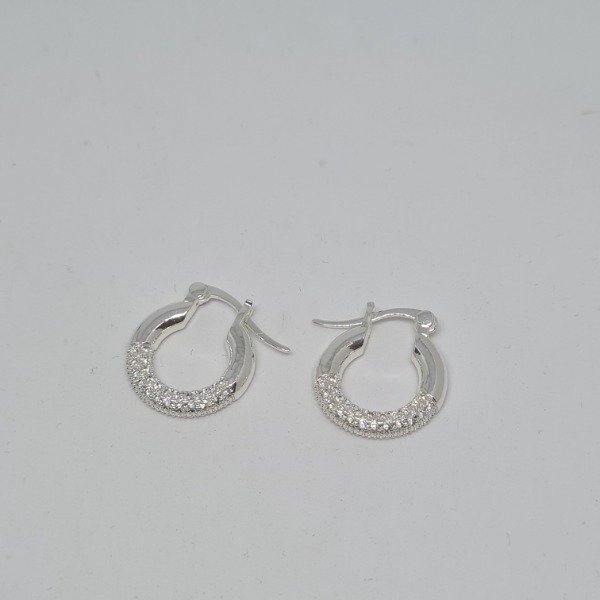 Producto - Aro AB plateado cristal blanco 16mm