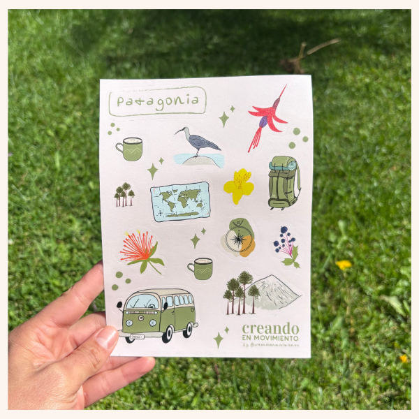 Producto - Plancha stickers - A5 Patagonia