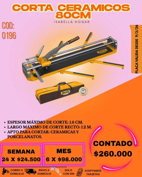 Producto - CORTADOR DE CERAMICOS 80CM