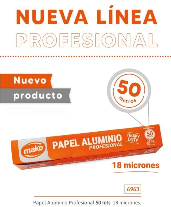 Producto - Rollo Papel Aluminio x50mts Make Profesional
