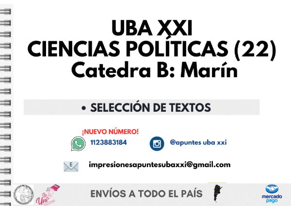 Producto - Ciencia política (22) Material Completo - Cátedra: Marin