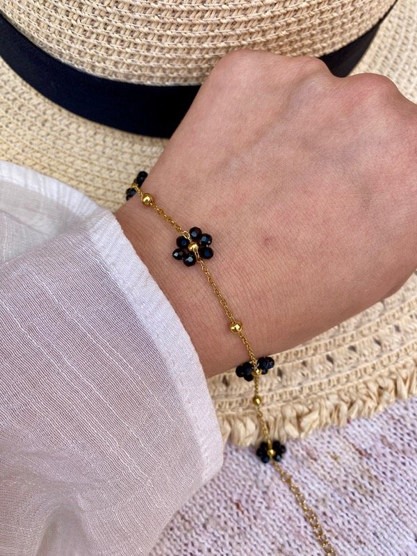 Producto - Pulsera Florcitas Black A.D