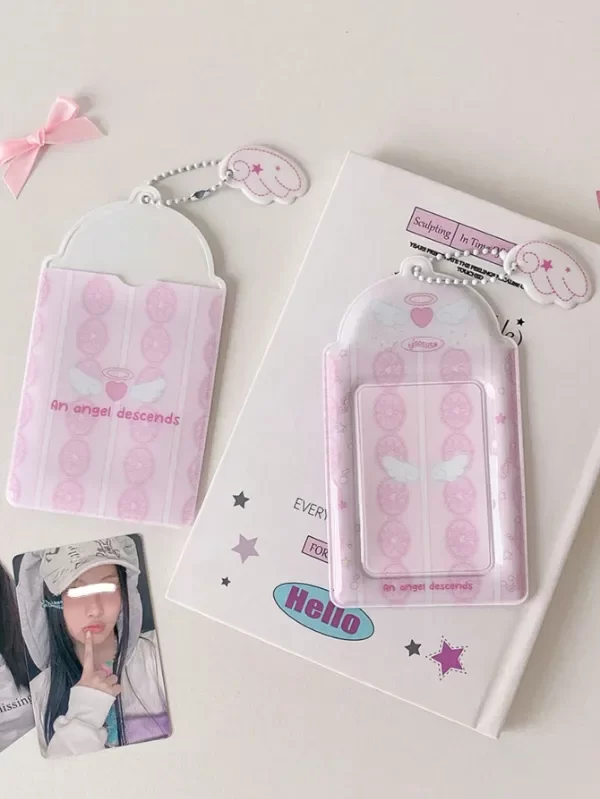 Producto - Holder rosa con alas y corazon