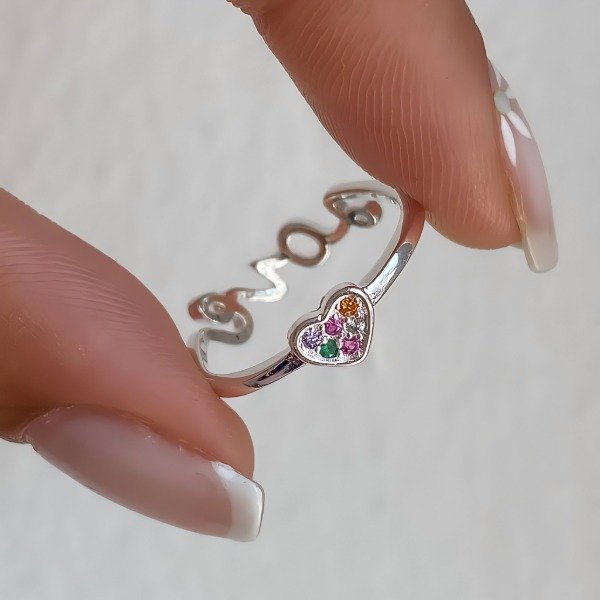 Producto - ANILLO LOVE CORAZÓN COLOUR T17