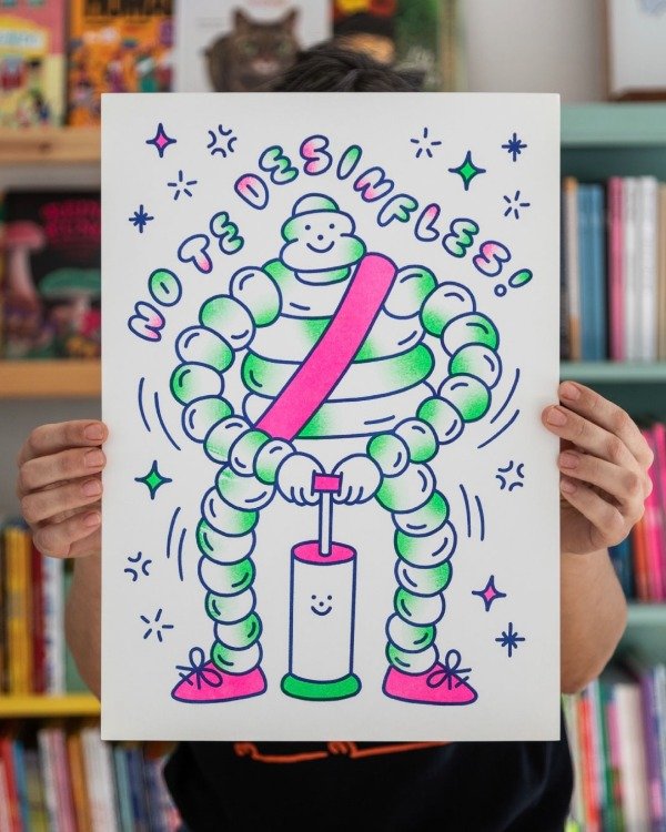 Producto - Print Risografía "No te desinfles"