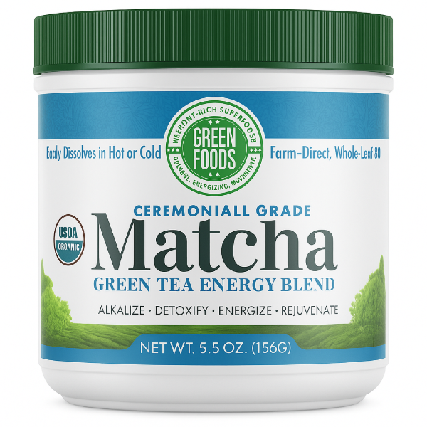 Producto - Te Verde Matcha Ceremonial Japón y arroz integral- Green Foods 156g