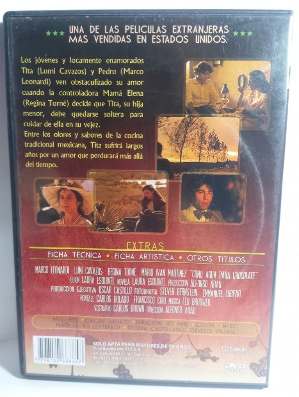 Producto - Como agua para chocolate (1992) - DVD - 1