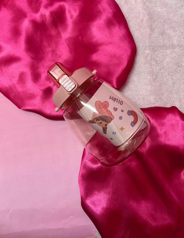 Producto - Botella con sticker y correa-Rosa