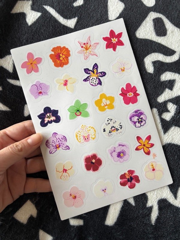 Producto - Plancha Stickers Orquídeas