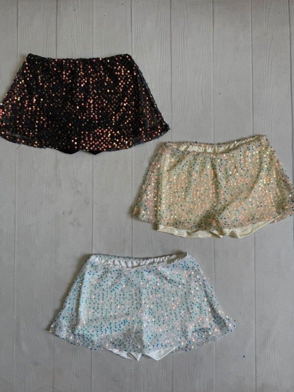 Producto - [4924] Short pollera tiro bajo lentejuelas tornasol