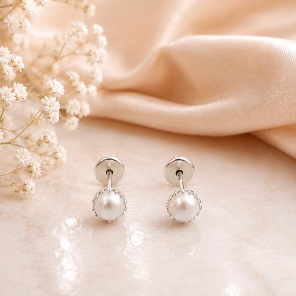 Producto - Aros abridores Perlas engarzadas Plata 925