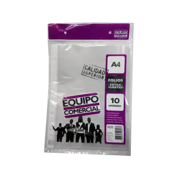 Producto - FOLIOS A4 CRISTAL EXTRA FUERTE LUMA X10