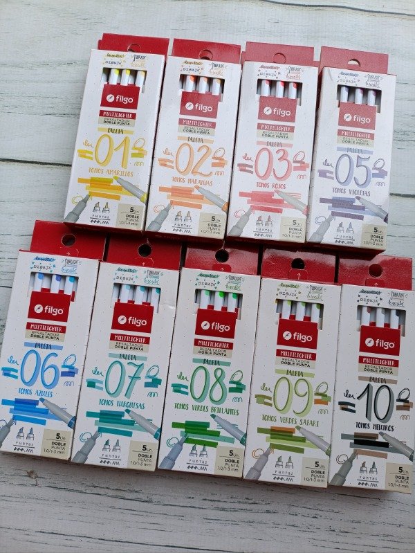 Producto - Resaltador Doble Punta Tonos x5