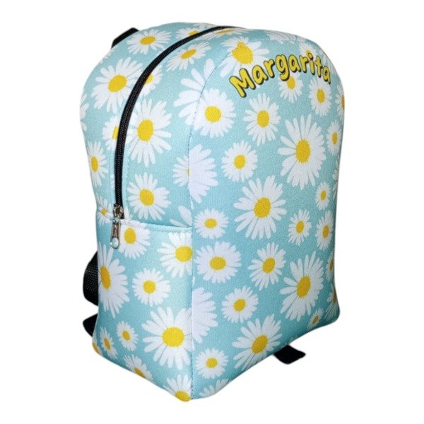 Producto - Mochila Jardín Infantil Margaritas Personalizada Con Nombre