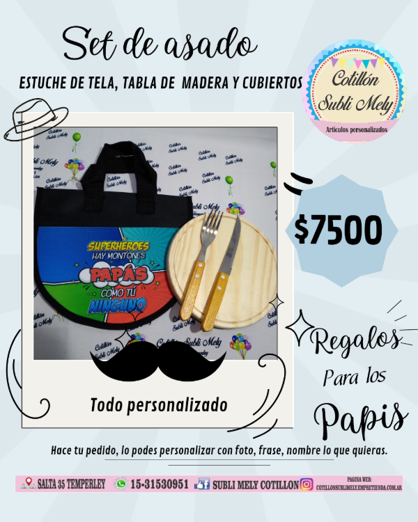 Producto - SET ASADO, FUNDA TABLA CUBIERTOS PROMO DIA DEL PADRE
