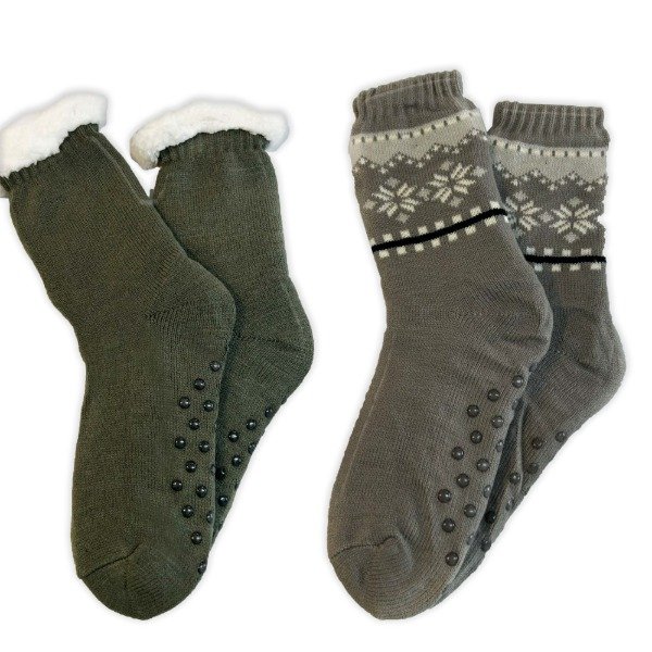 Producto - Pantumedia Corderito Interior c/Antideslizante Hombre x12 Pares
